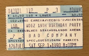 1990 BAD COMPANY / DAMN YANKEES ORLANDO CONCERT TICKET STUB HIGH ENOUGH - Picture 1 of 2