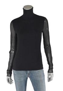 Women's Ralph Lauren Purple Label Cashmere Sheer Turtleneck Sweater L New $1098 - Picture 1 of 5