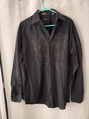 Camisa occidental Alfani para hombre talla grande L 100 % algodón manga larga bordada  Foto 1 de 4