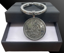 1944 80th Birthday Gift Shilling English or Scottish Luxury Coin Keyring