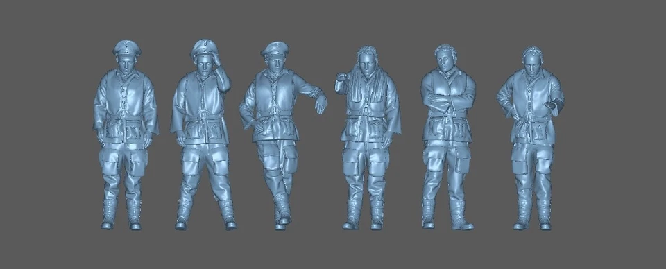 Peddinghaus 3 D Druck 1/72 72F189 6 stehende deutsche Piloten 2. WK - Bild 1 von 1