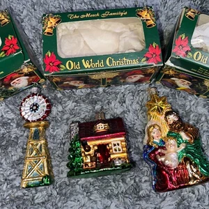 Vintage Old World Christmas Ornaments Mixed Lot of 3 The Merck Family’s - Picture 1 of 4