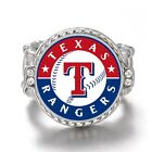 Texas Rangers Womens Adjustable Silver Crystal Acccent Ring w Gift Pkh D12