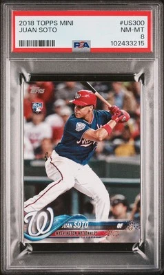 2018 Topps Mini #US300 Juan Soto PSA 8 LOW POP RARE 150 Print Run - Image 1 of 2