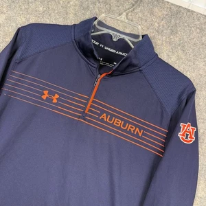 Under Armour Loose Men’s Auburn Tigers 1/4 Zip Pullover Blue Orange Medium 248 - Picture 1 of 7