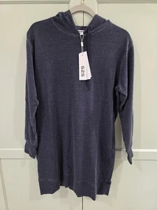 525 America Damen-Hoodie mit Tasche blau asch superweich lang Größe Small neu mit Etikett - Bild 1 von 3