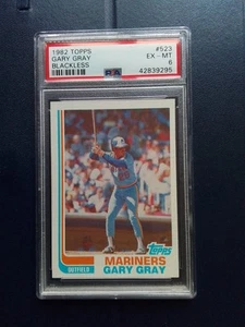 1982 Topps True Pure Blackless #523 Gary Gray Psa 6 C SHEET POP 1 Rare Mariners - Picture 1 of 2