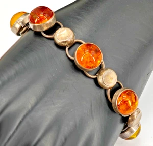 Designer Armband Armreif Bernstein Amber Vintage Schmuck 835 Silber Fischland - Bild 1 von 5