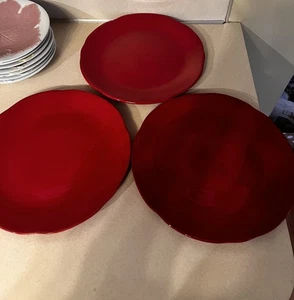 Tracy Porter 3er Set Speiseteller Jolly Ol Snowy Rot Glanz Keramik - Bild 1 von 6