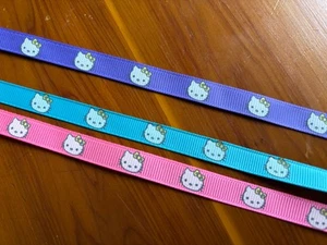 Hello Kitty grosgrain ribbon 3/8" total 6 yards Hair bow Gift Scrapbook Easter - Picture 1 of 1
