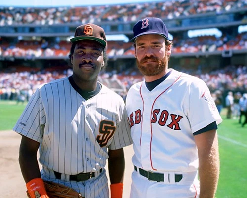 Foto del Juego de Estrellas 1987 de los Padres de San Diego Tony Gwynn Medias Rojas de Boston Wade Boggs Foto 1 de 1