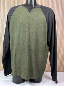 Camicia manica lunga Lucky Brand Venice Burnout Raglan verde e nero taglia XXL - Foto 1 di 9