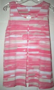 Charter Club Women's Top Split-Front Sleeveless Pink Size Small - Picture 1 of 4