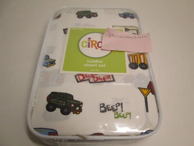 Circo Toddler Sheet Set Transportation Ding Ding Car Jeep Truck  Bus Stop Sign - Image 1 of 4