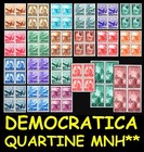 ITALIA ITALY 1945-46 Serie Democratica in quartine MNH ** valori a scelta 
