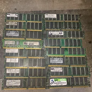 (2) 256MB DIMM Memory Module (10) 512mb DIMMs (4) 1GB 16 total various brands - Picture 1 of 8