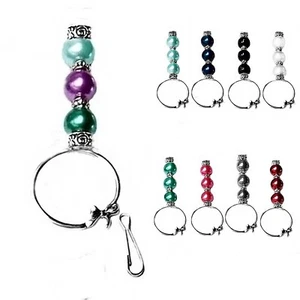 Lanyard necklace holder, security id badge, reading glasses, keys, pearl drop - Bild 1 von 14