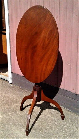 Antique Tilt Top Solid Mahogany Tea Table 1850s Cover