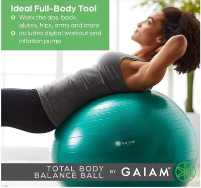 Kit de bola de equilibrio de cuerpo total Gaiam 05-52205 - 75 cm, azul, nuevo en caja sin abrir Foto 1 de 4