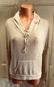 CXO, Sz Large, Ivory, Lightweight, Hoodie Style Sweater w/Kangaroo Front Pocket - Picture 1 of 10