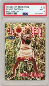 1998-99 Fleer Tradition Dennis Rodman elettrificante #10 PSA9 COME NUOVO - Foto 1 di 2