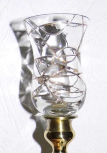 Partylite Glasaufsatz Calypso gold Tulpe für Teelichter/Votivkerzen, ~10 cm groß - Bild 1 von 3