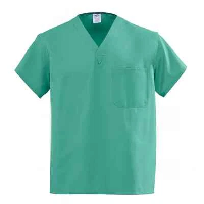 3XL Scrub Tops Medline 610 AngelStat Jade Green Unisex Angelica Coding 3x Shirt - Image 1 of 3