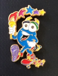1996 Atlanta Olympic Rings Commemorative Pin Summer XXVI Olympiad Mascot IZZY - Foto 1 di 4