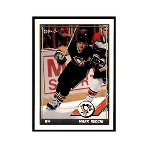 Mark Recchi 1991 O-Pee-Chee #196 Pittsburgh Penguins Hockey Card NM - Picture 1 of 3