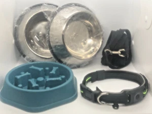 Yootte Nuevo Reflectante Grande/Mediano Collar Perro Cuencos Puzzle Plato 20' Correa de Entrenamiento - Imagen 1 de 9