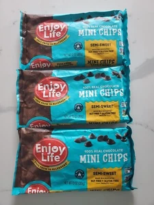 New Enjoy Life Semi-Sweet Chocolate Mini Chips, 10 oz-SET OF 3 - Expires 6/25 - Picture 1 of 1