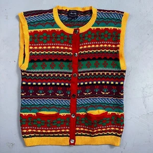 Allen Solly Womens Pullover Knit Sleeveless Cotton Vest Aztec Multicolor Crazy - Picture 1 of 5