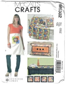 McCall's Sewing Pattern M6302 Crafts Apron Pillow Lap Quilt Runner Coasters OS - Picture 1 of 4