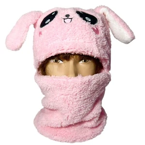 NEW Hat & Gaitor M Plush Bunny Pink Beanie - Picture 1 of 6