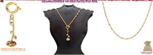 Collana ciondolo rosa 14K plated punto luce Ruby Wild Rose Charm wicca Hippie - Foto 1 di 11