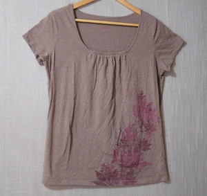 Top Eddie Bauer marrón manga corta ligero elástico para mujer L #H67-5 - Imagen 1 de 9