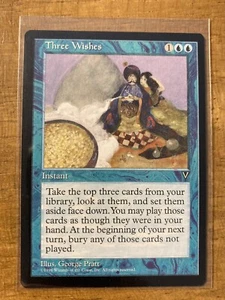 MTG✨THREE WISHES✨Visions MINT RARE Instant 1996 RESERVE LIST Pratt Art UNPLAYED! - Picture 1 of 2