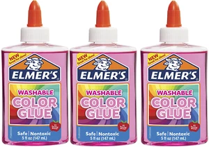 Elmers Washable Translucent Color Glue 5 Ounces, Great for Making Slime - 3 Pack - Picture 1 of 7