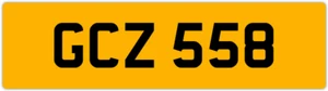 GCZ 558 G 3x3 DATELESS PRIVATE NUMBER PLATE GAZ GAV GEO GUS GUY GRACE GEM GED GS - Picture 1 of 1