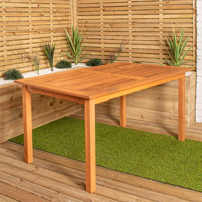 SAMUEL ALEXANDER Grasmere Outdoor 6 Person Rectangular Wooden Garden Patio Table