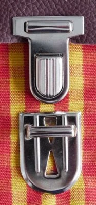 2 Steckschloss Mappenschloss Taschenverschluss silber  26mm 4 teilig - Bild 1 von 4