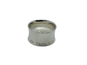 Anillo Tiffany & Co de plata de ley 1837 banda cóncava ancha talla 7 - Imagen 1 de 8