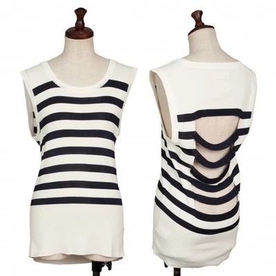 Jean-Paul GAULTIER 背孔条纹背心 M 码(K-129752) — 第 1/4 张图片