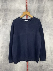 YSL Yves Saint Laurent Vintage Men's Knitted Sweater Dark Blue Jumper Size S - Picture 1 of 10