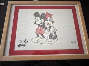Art Of Disney Mickey Mouse & Minnie Mouse Drawing Signed By Artist - Picture 1 of 4