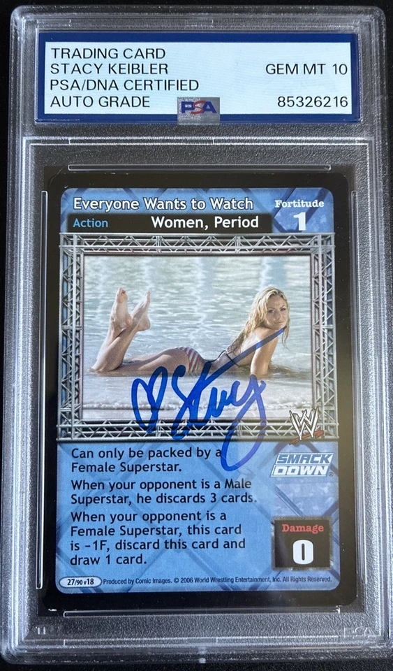 Stacy Keibler 2005 Comic Images WWE Raw Deal Foil Rookie Rare SIGNED PSA GEM 10 - Image 1 of 2