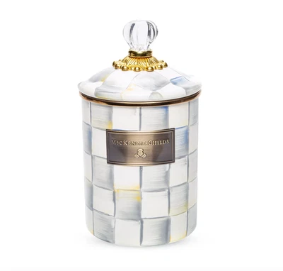 MacKenzie-Childs Sterling Check Enamel Canister, Medium - Image 1 of 2
