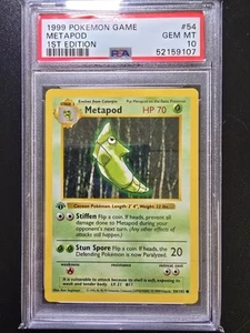 PSA 10 1st Edition Metapod 54/102 - 1999 Base Set Thick Stamp Pokemon Card - Picture 1 of 2