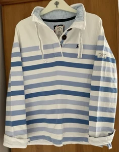 Joules Saunton Ladies Size 12 Buttoned Striped Sweatshirt - Picture 1 of 3