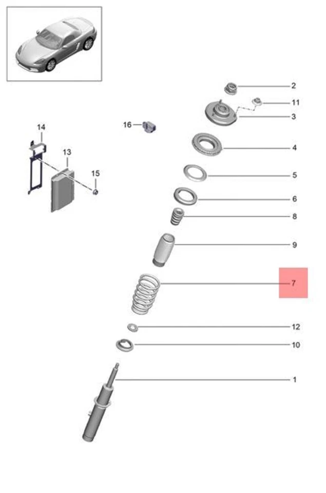 Genuine PORSCHE 718 Boxster Cayman 982 Coil Spring 982411105504 - Image 1 of 1